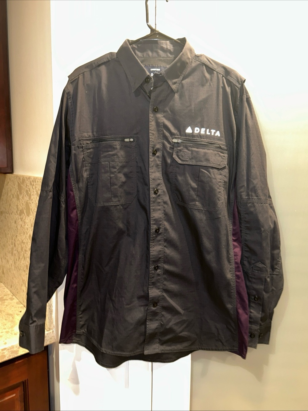 Delta Airlines Aircraft Maintenance Inspector Shirt - Mechanic Lands End Sz Lg